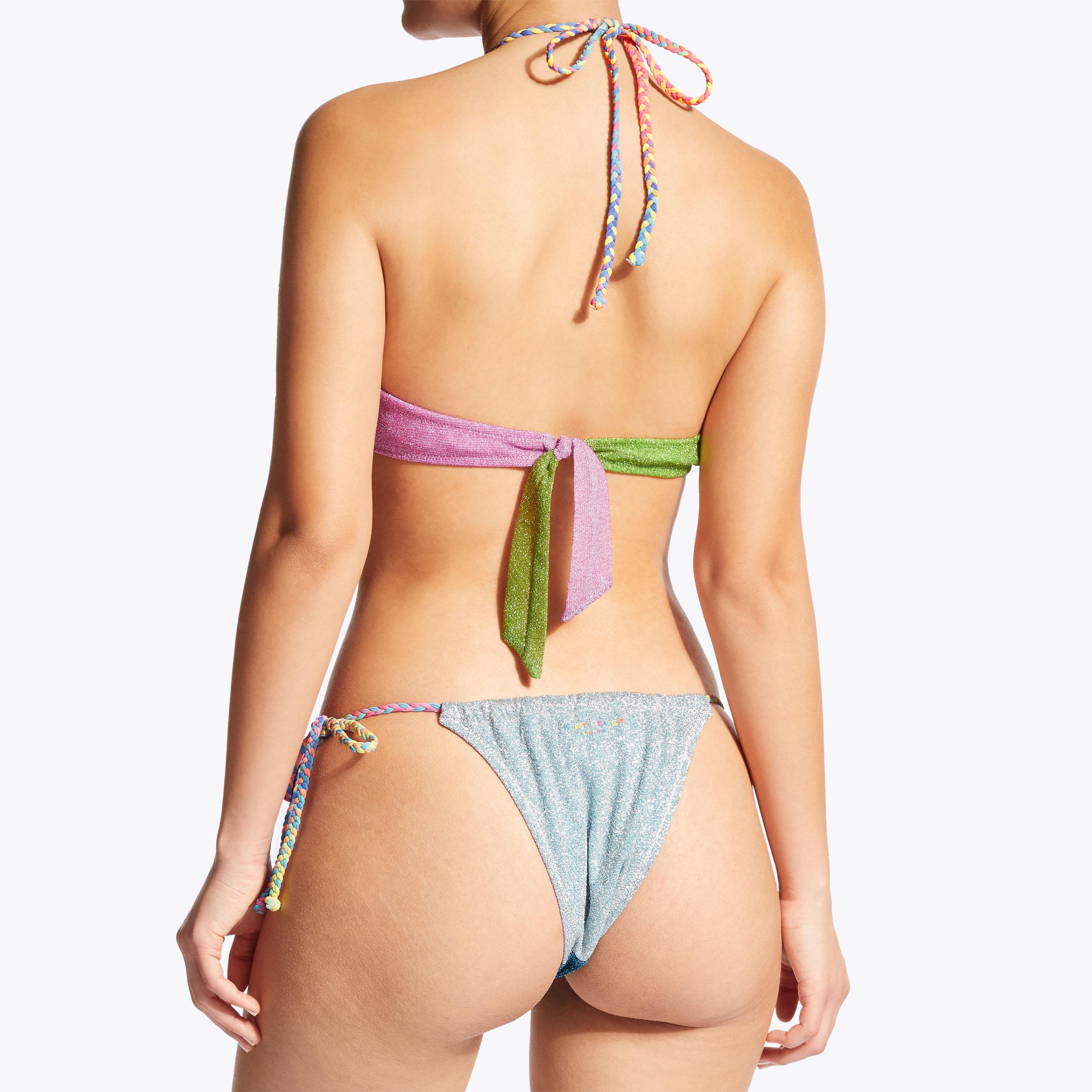 RAINBOW BANDEAU TOP Metallic Bikini Top by KURT GEIGER LONDON