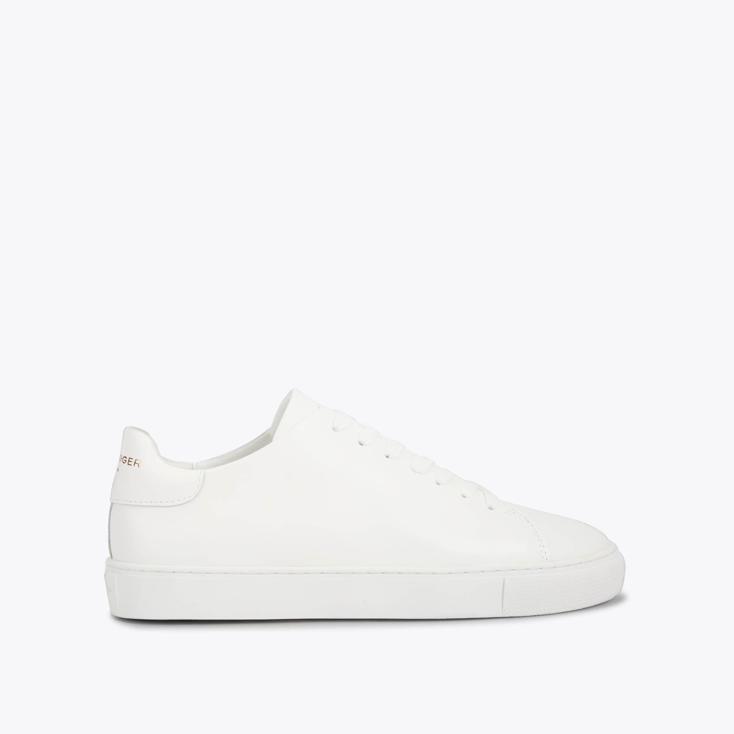 LENNON White Leather Lace Up Sneakers by KURT GEIGER LONDON