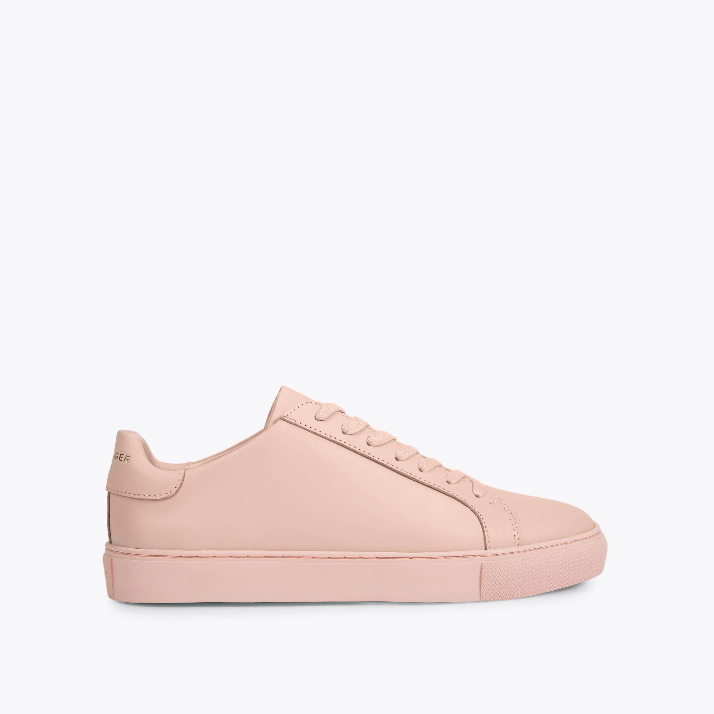 LENNON Pale Pink Leather Lace Up Sneakers by KURT GEIGER LONDON
