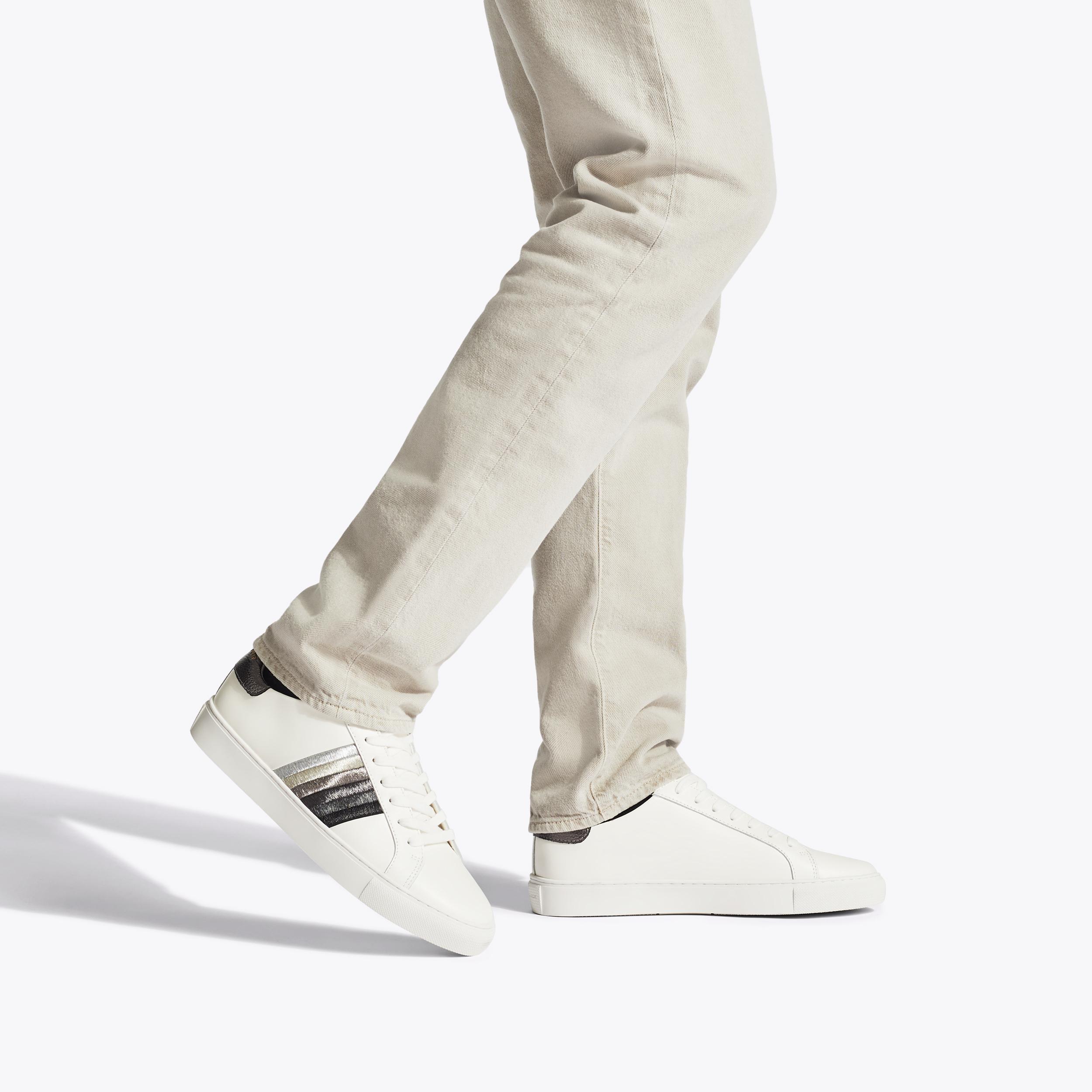 LENNON SUNSET-MULTI White Grey Rainbow Stripe Sneakers by KURT