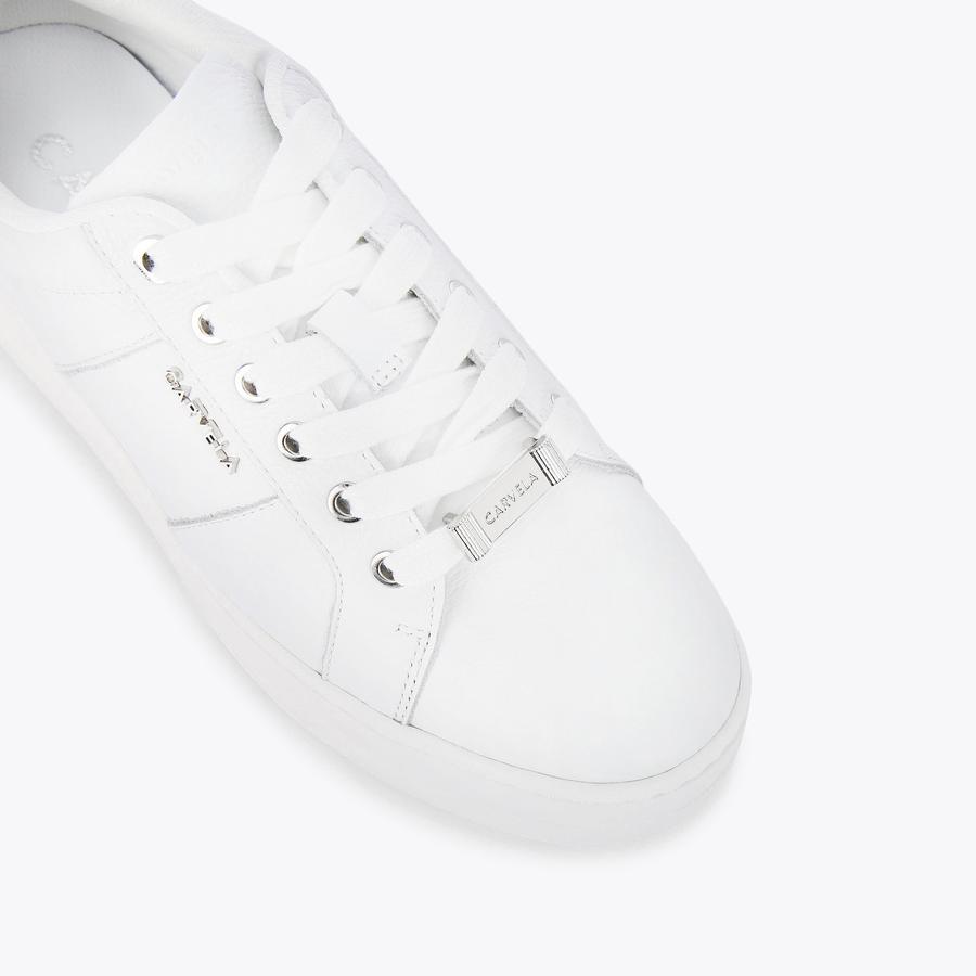 CONNECTED White Leather Lace Up Trainer by CARVELA