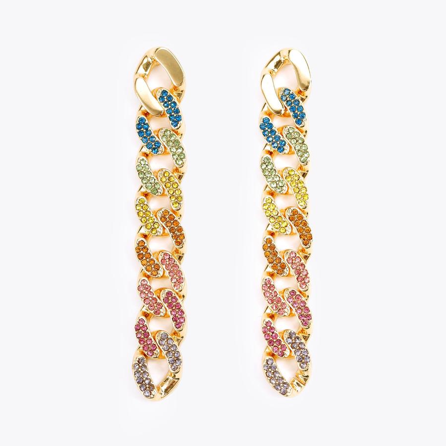 RAINBOW CHAIN LINEARS Chain Drop Earring by KURT GEIGER LONDON