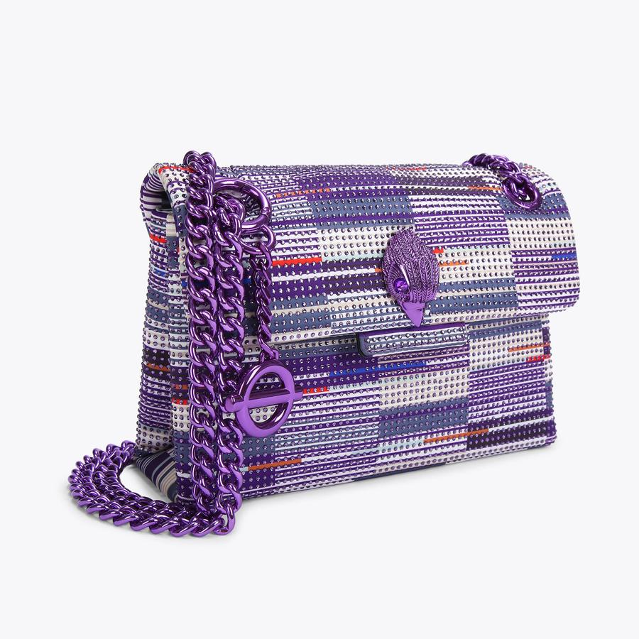 TFL MINI KENSINGTON Purple Crystal Mini Cross Body Bag by KURT GEIGER LONDON