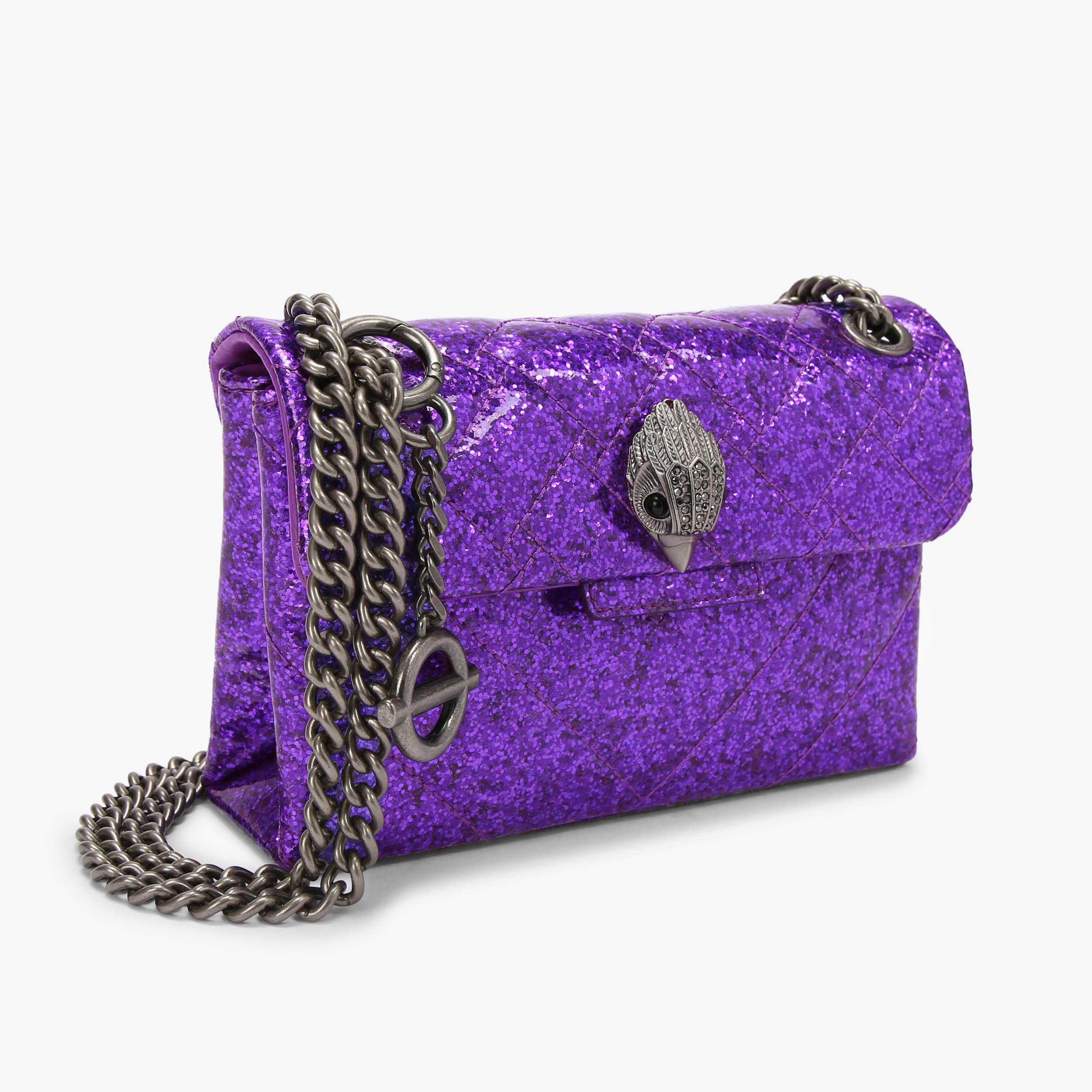 TFL MINI KENSINGTON Purple Glitter Mini Cross Body Bag by KURT GEIGER ...