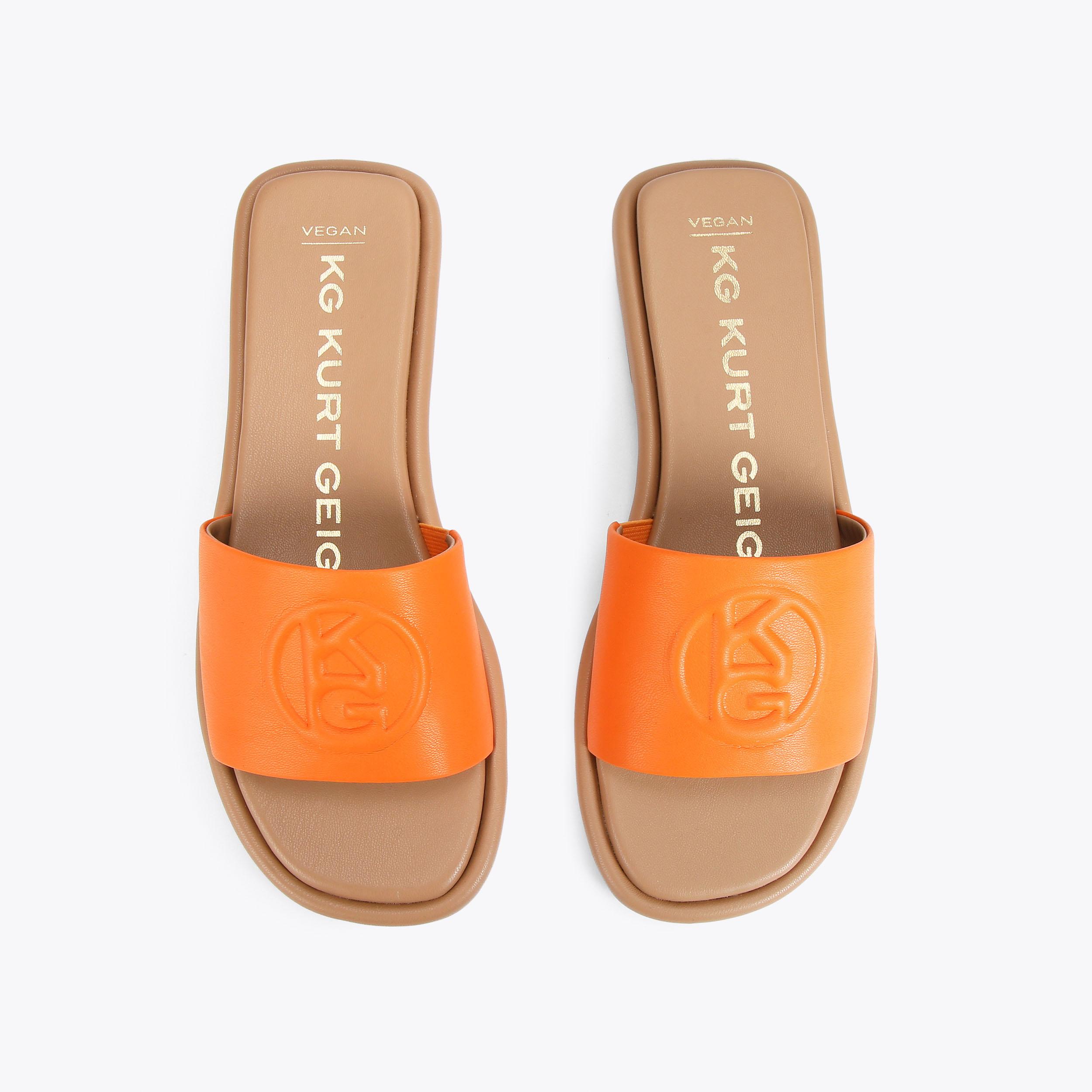 ROGAN MONOGRAM Orange Slip On Sandal by KG KURT GEIGER