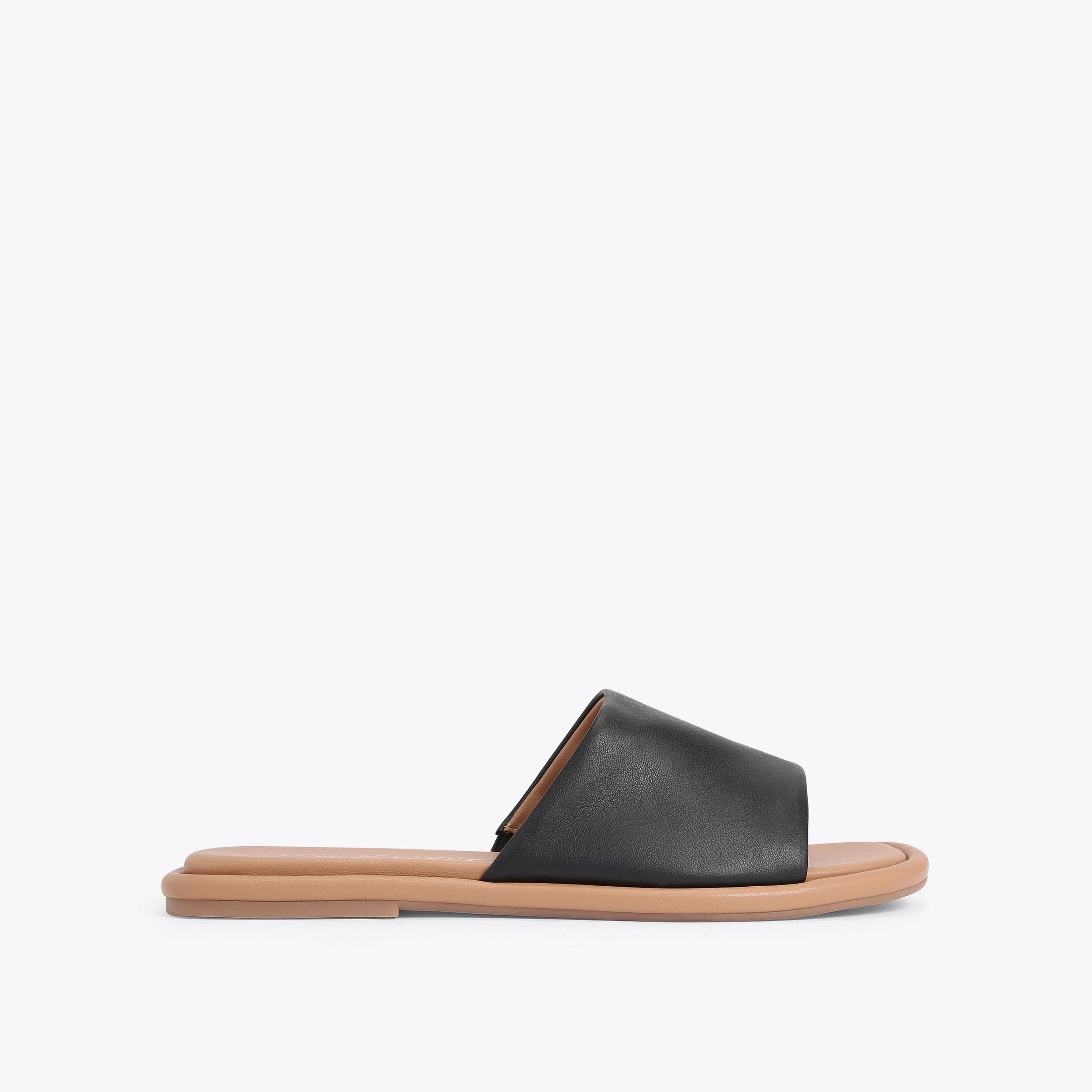 ROGAN Black slide on sandal by KG KURT GEIGER