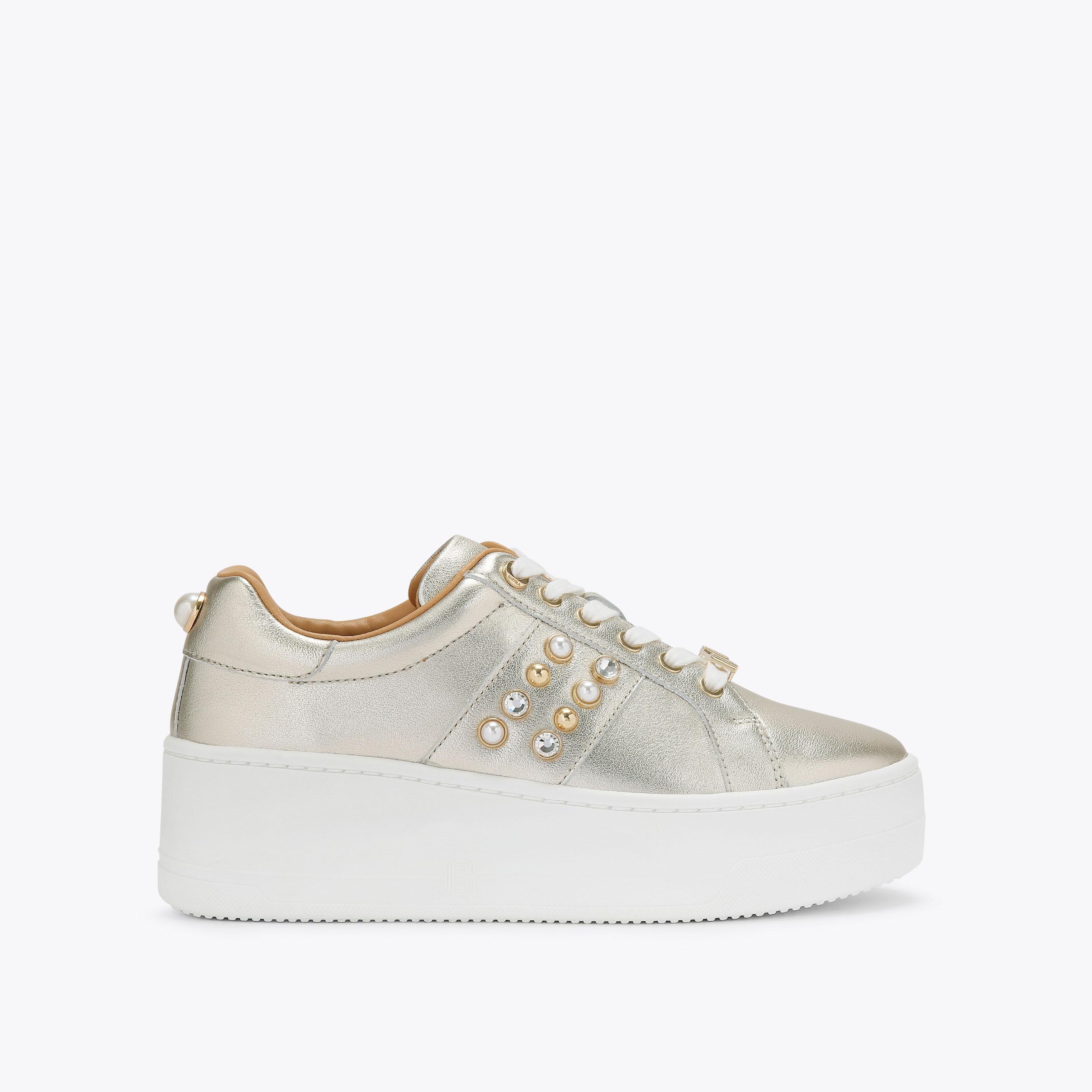 Carvela lamar trainers on sale gold