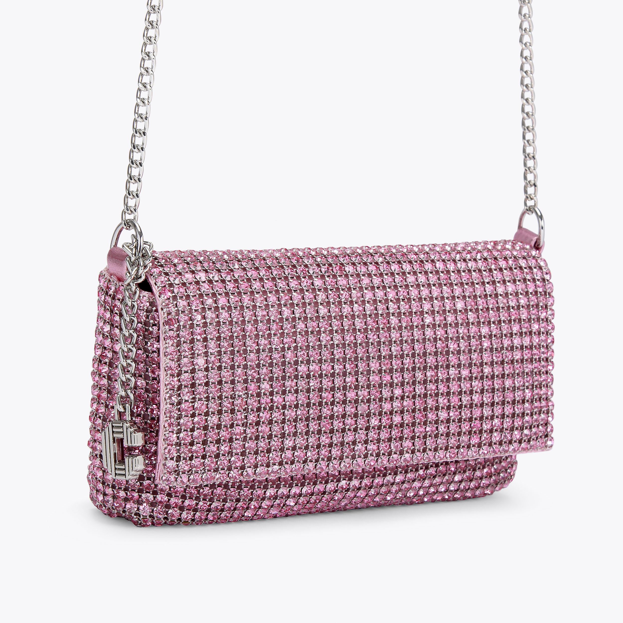 ★NlCK&NLCOLE★ CRYSTAL LEATHER MINI BOSTON BAG_PINK ☆NlCK&NLCOLE☆ CRYSTAL LEATHER MINI BOSTON BAG_PINK CRYSTAL
