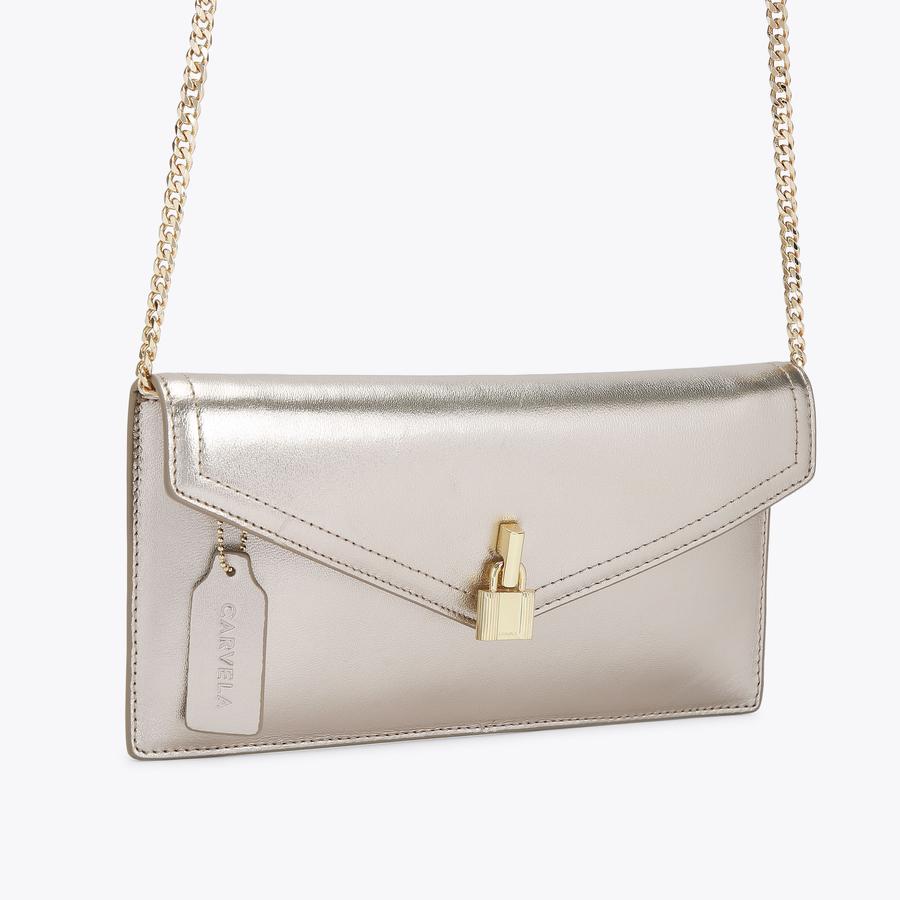 VANITY Silver Clutch Bag by CARVELA