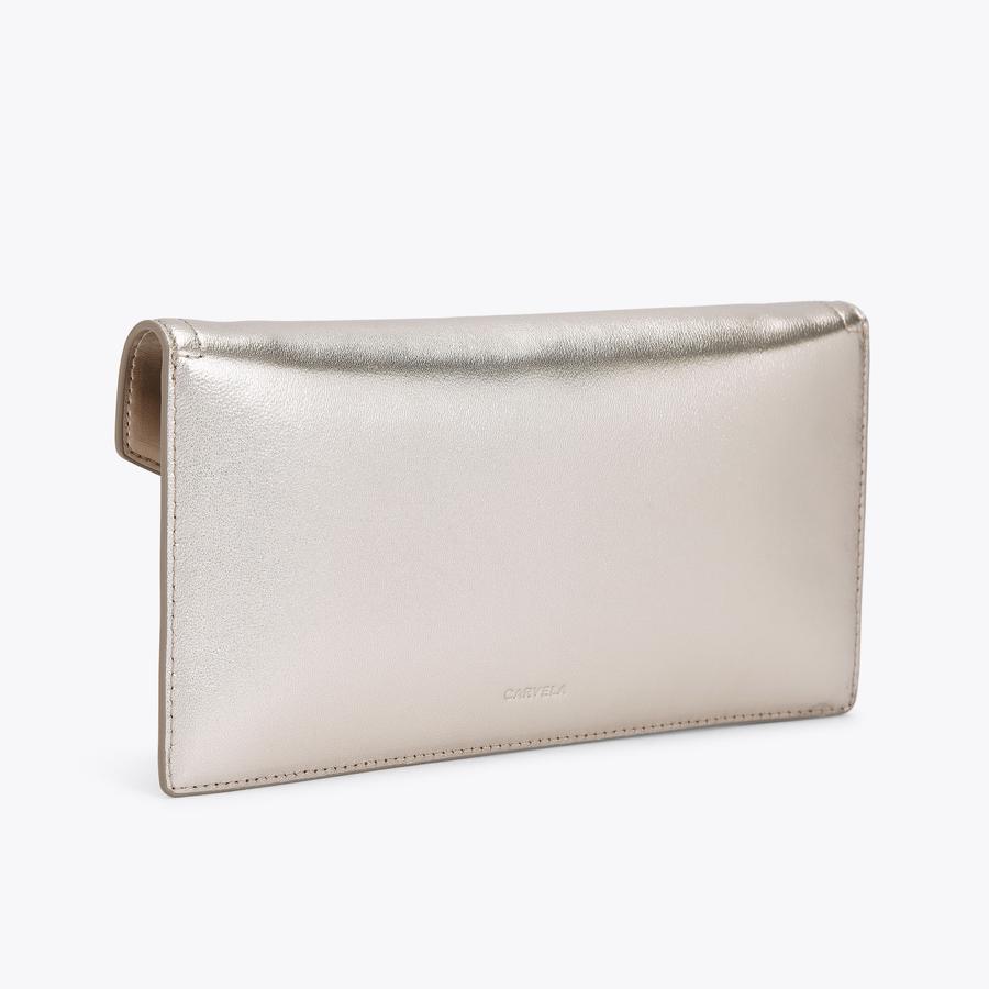 VANITY Silver Clutch Bag by CARVELA