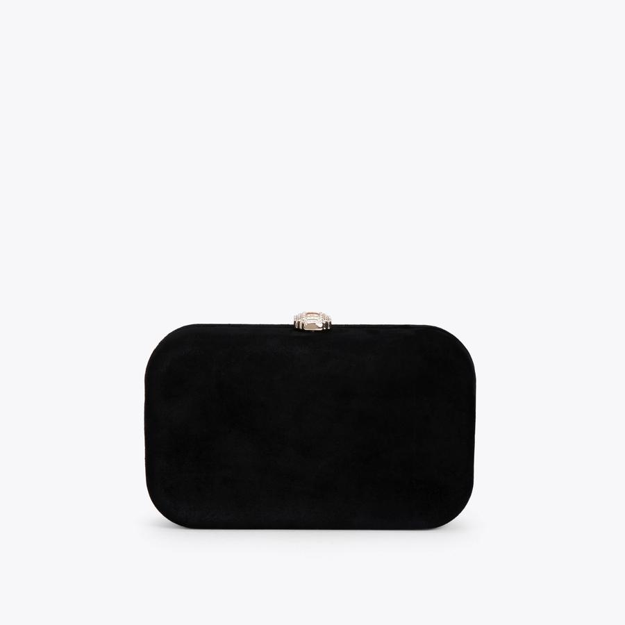 SOPHIA CLUTCH Black Suede Clutch Bag by CARVELA