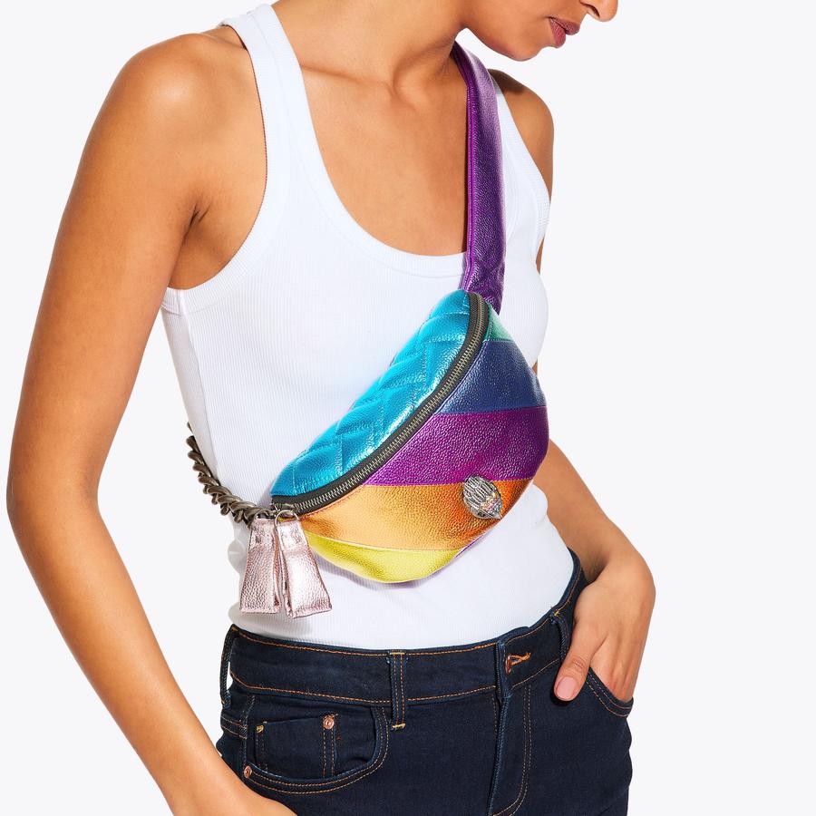 SM KENSINGTON S BELTBAG Rainbow Stripe Belt Bag by KURT GEIGER LONDON