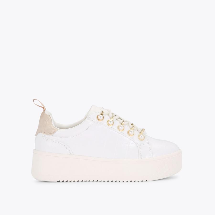 LIGHTER PEARL White Trainers by KG KURT GEIGER