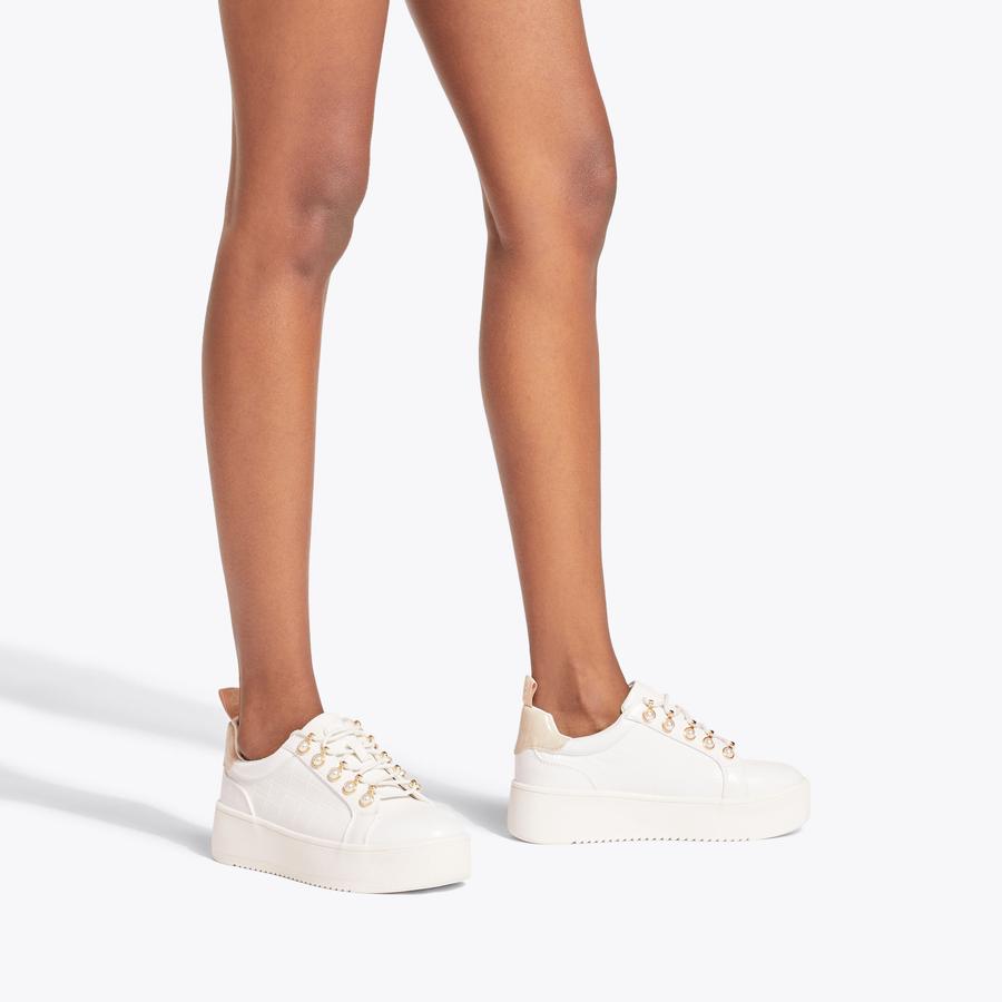 Kurt geiger womens white trainers online