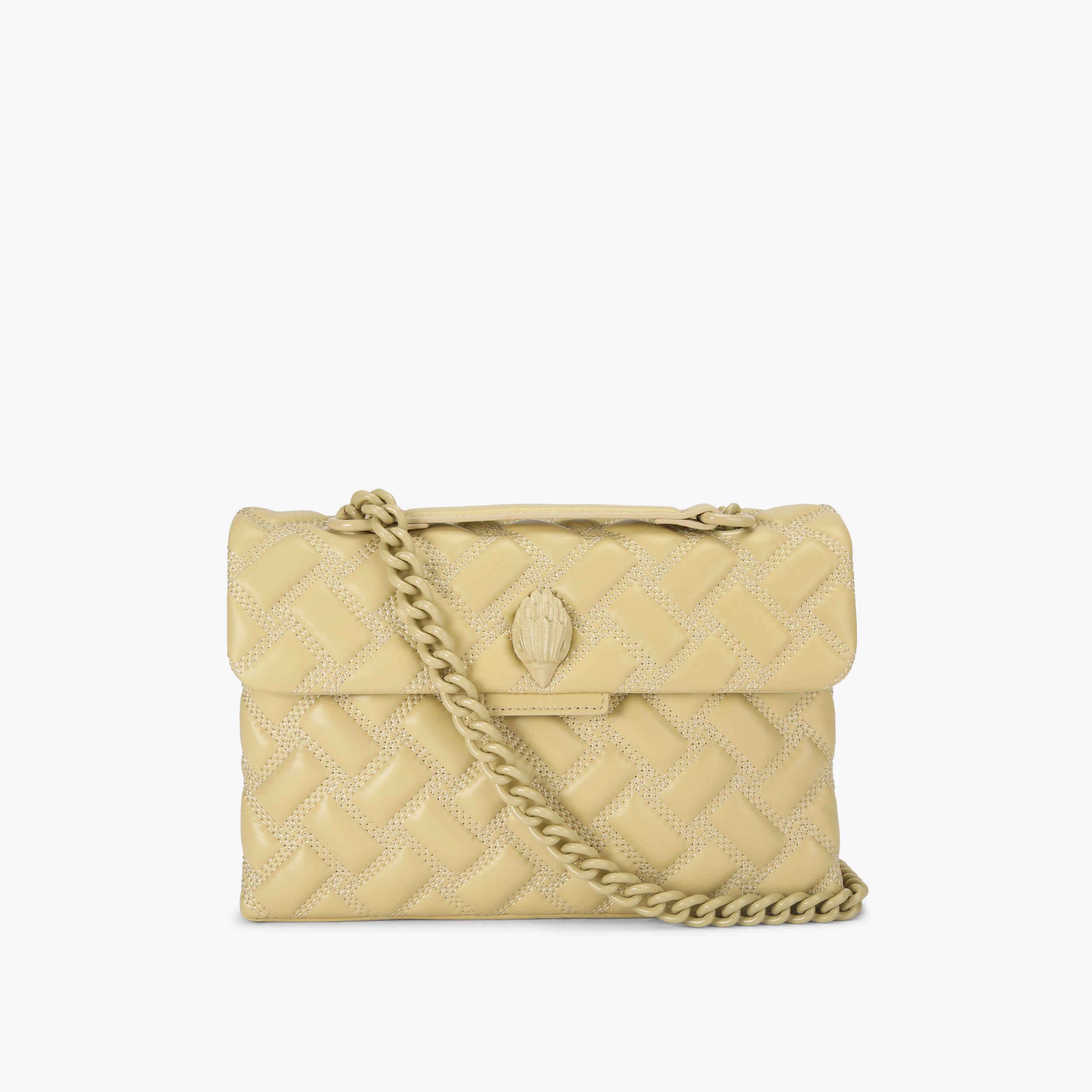 KENSINGTON BAG DRENCH Cream Leather Cross Body Bag by KURT GEIGER LONDON