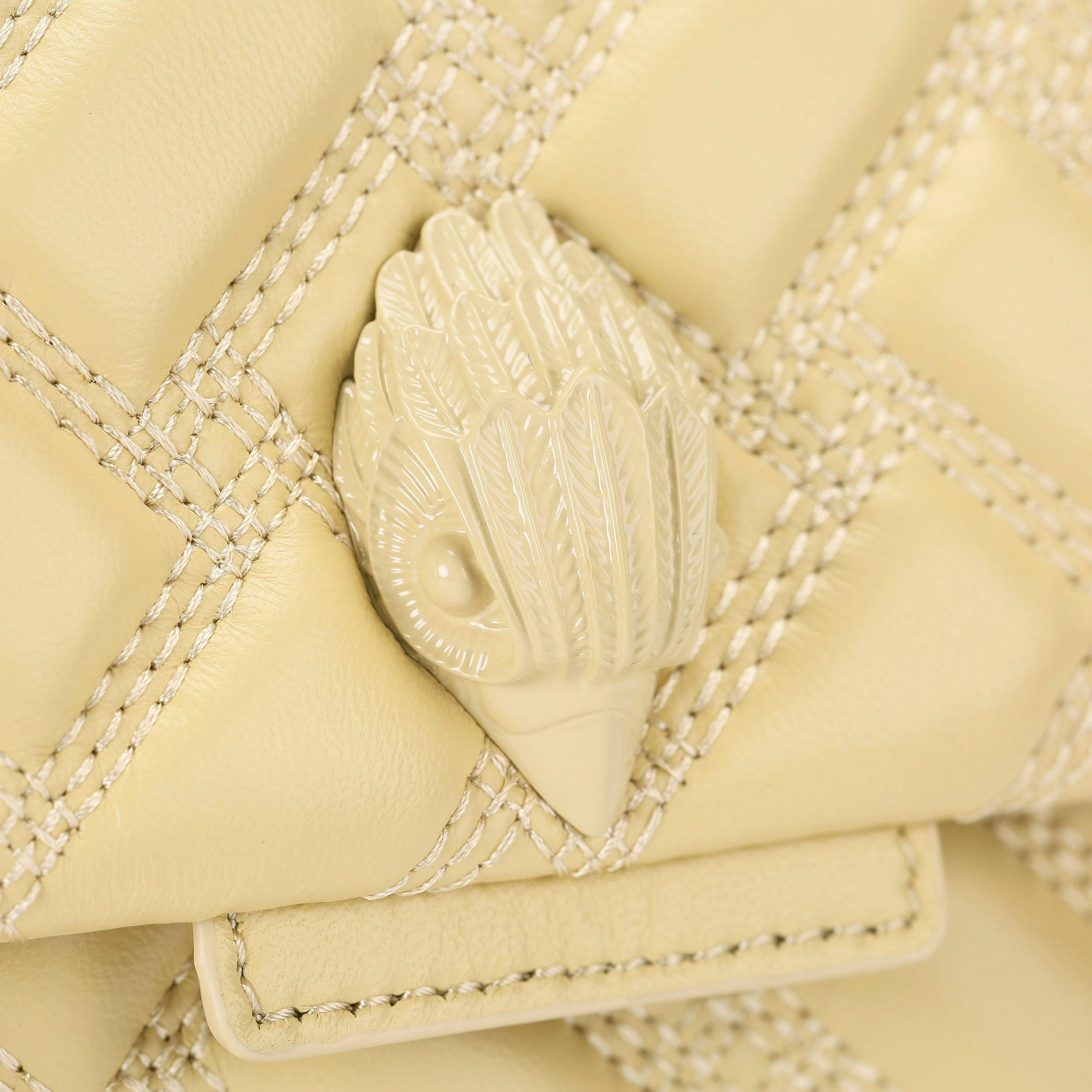 KENSINGTON BAG DRENCH Cream Leather Cross Body Bag by KURT GEIGER LONDON