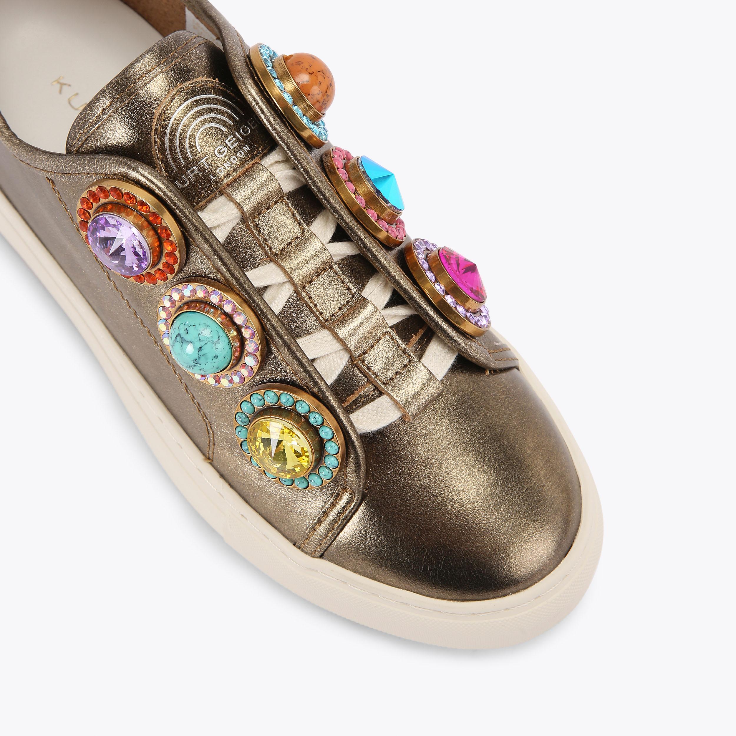 LANEY OCTAVIA Bronze Leather Sneaker by KURT GEIGER LONDON