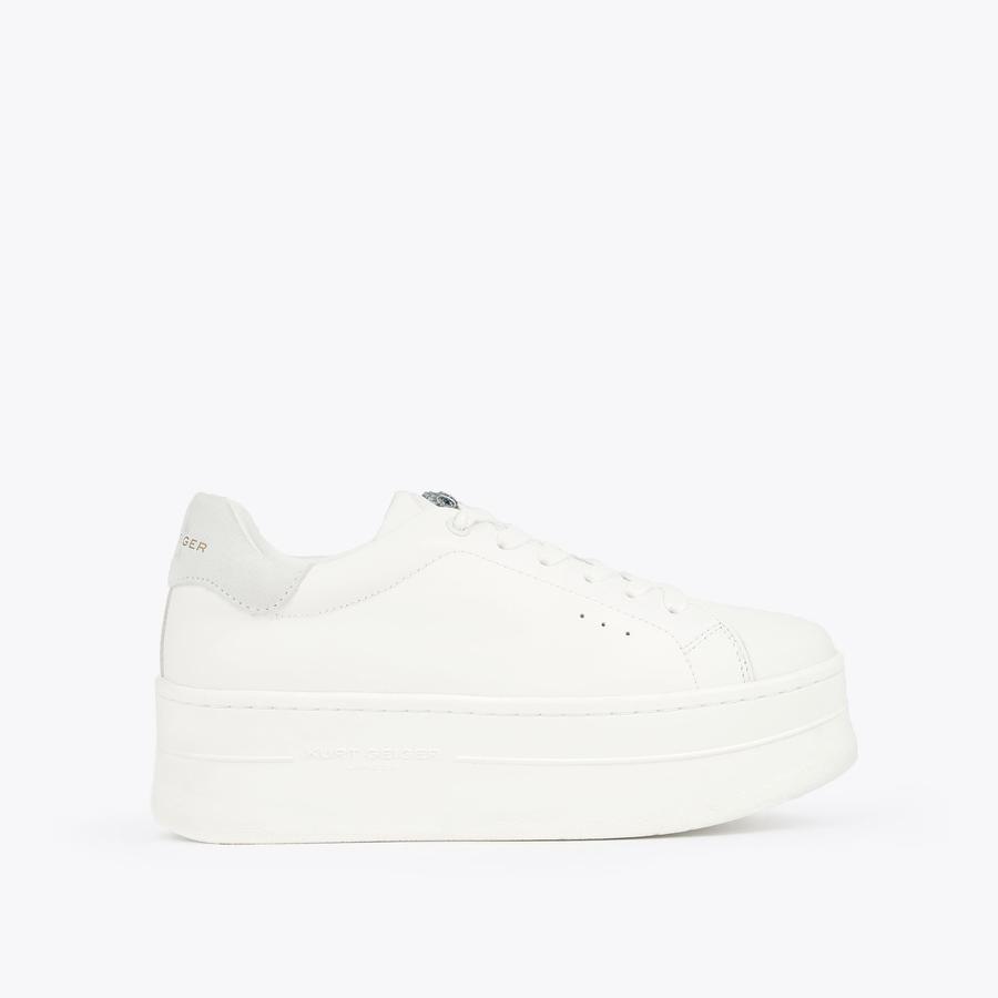 LANEY PUMPED White Leather Sneakers by KURT GEIGER LONDON