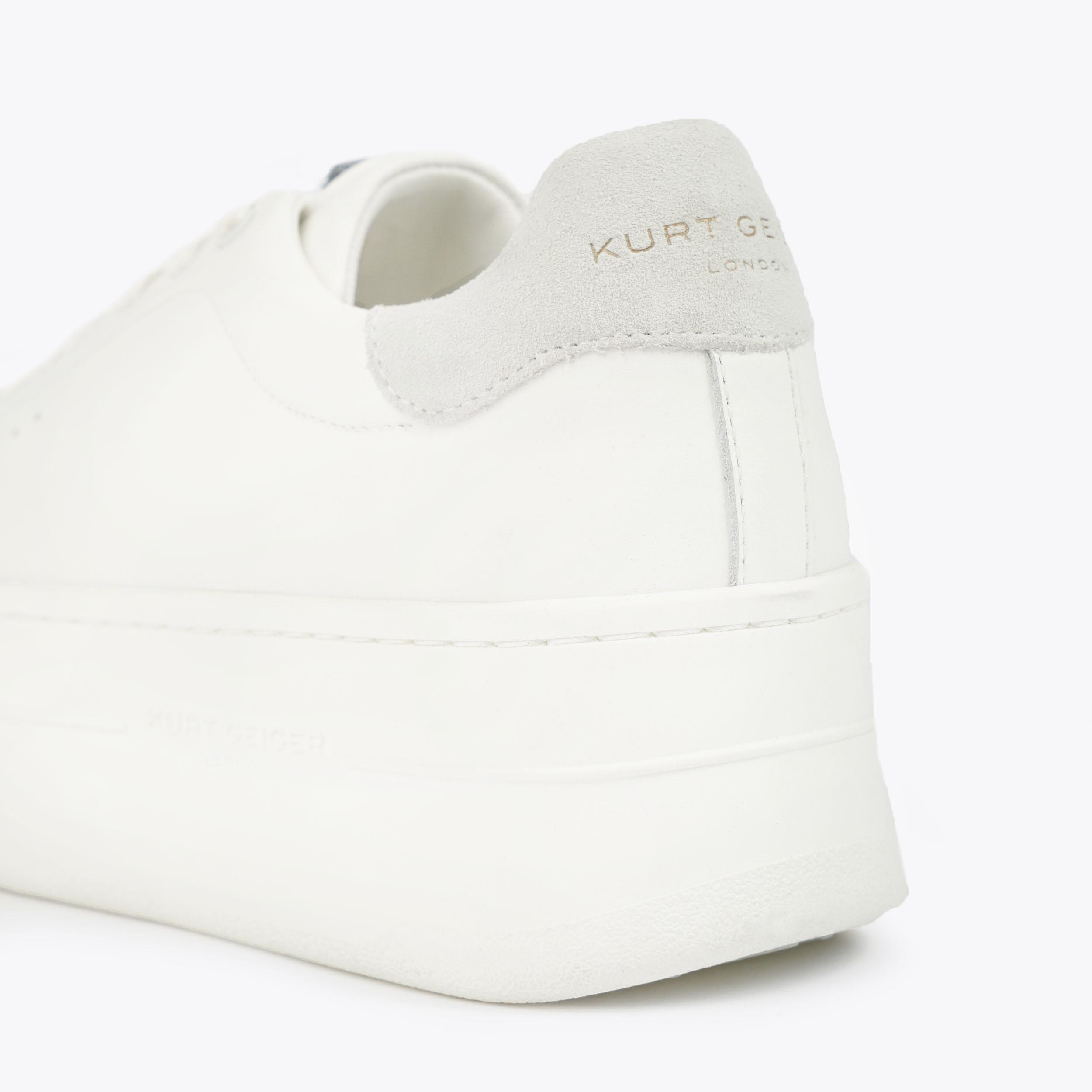 LANEY PUMPED White Leather Sneakers by KURT GEIGER LONDON