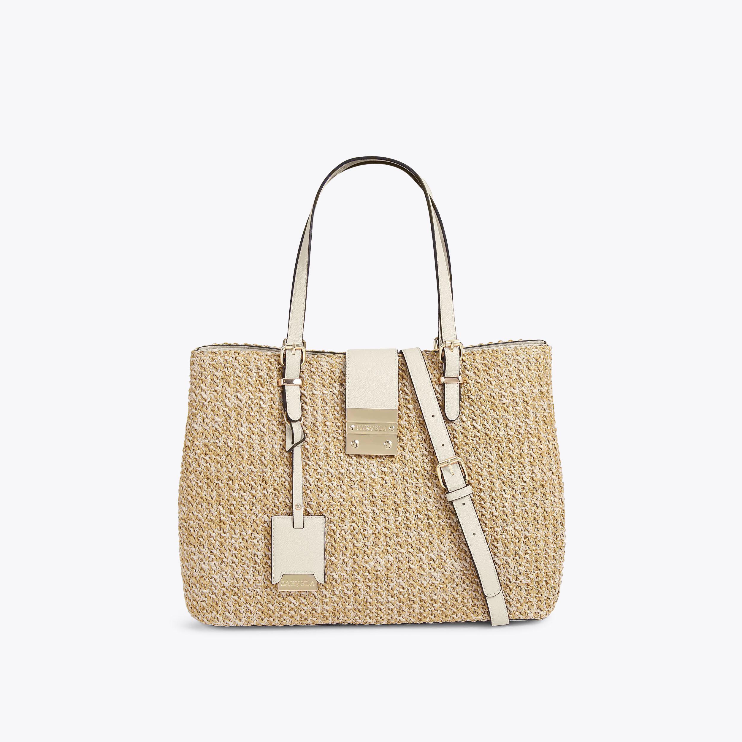 MIDI MANDY 2 Raffia Cross Body Tote Bag by CARVELA